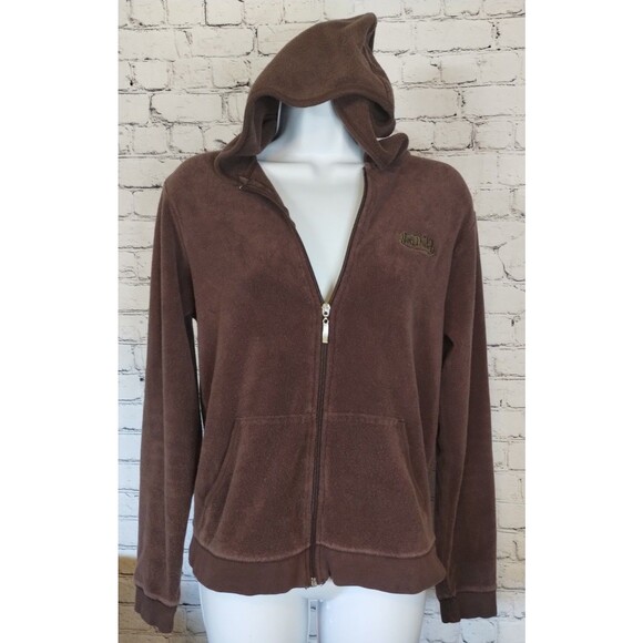 Vintage Von Dutch Womens Brown Velour Full Zip Hoodie and Lounge Pants L - Picture 2 of 8
